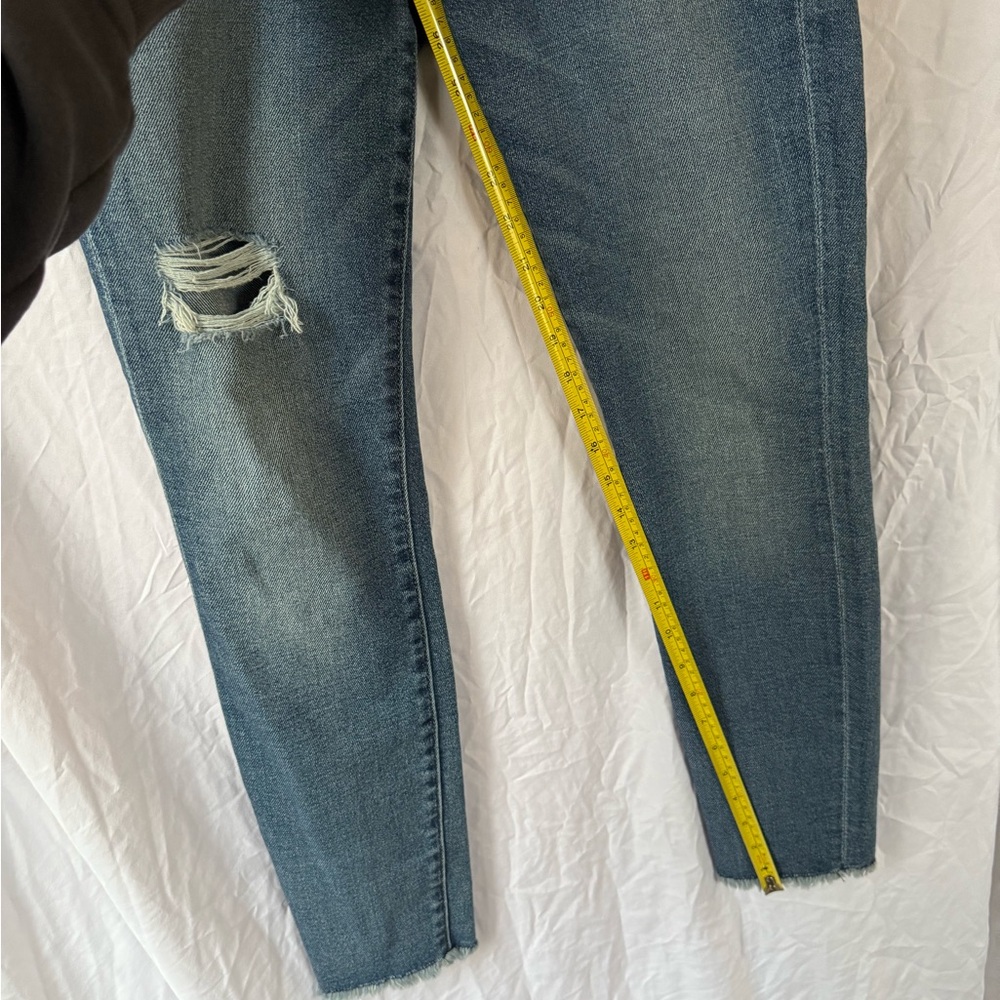 7 For All Mankind Luxe Vintage High Rise Skinny Jeans Womens 27 Distressed - Picture 4 of 10